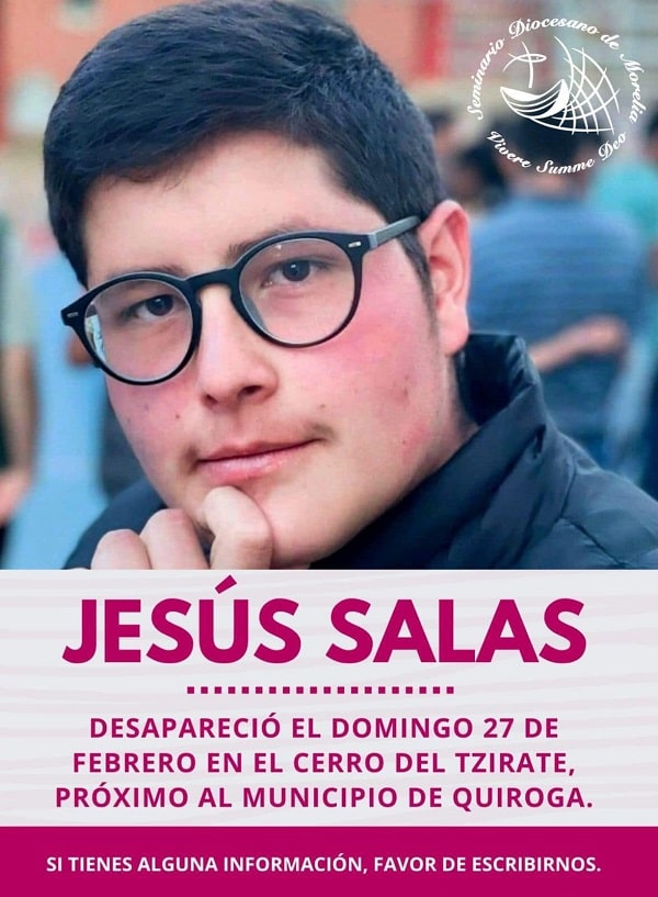Buscan a seminarista desaparecido desde el domingo.