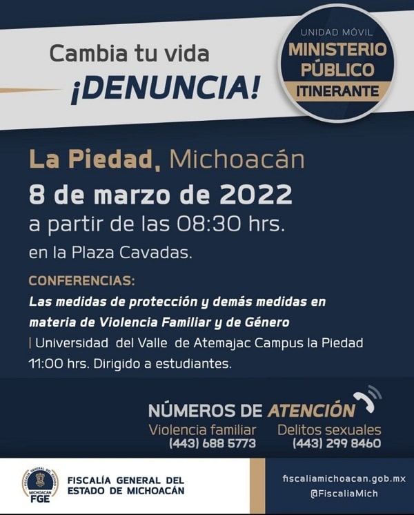 Piden a mujeres denunciar violencia en Ministerio Público Itinerante