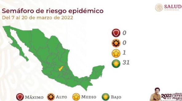 Michoacán, color verde en semáforo COVID-19