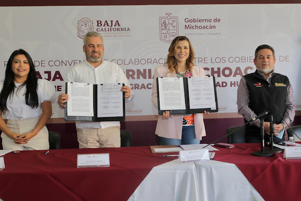 Michoacán y BC firman convenio de apoyo a desplazados y migrantes