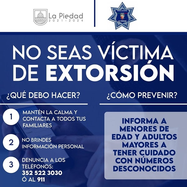 Piden a ciudadanos evitar caer en extorsiones
