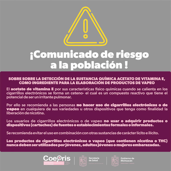 Detecta COEPRIS sustancias tóxicas en Vapeadores