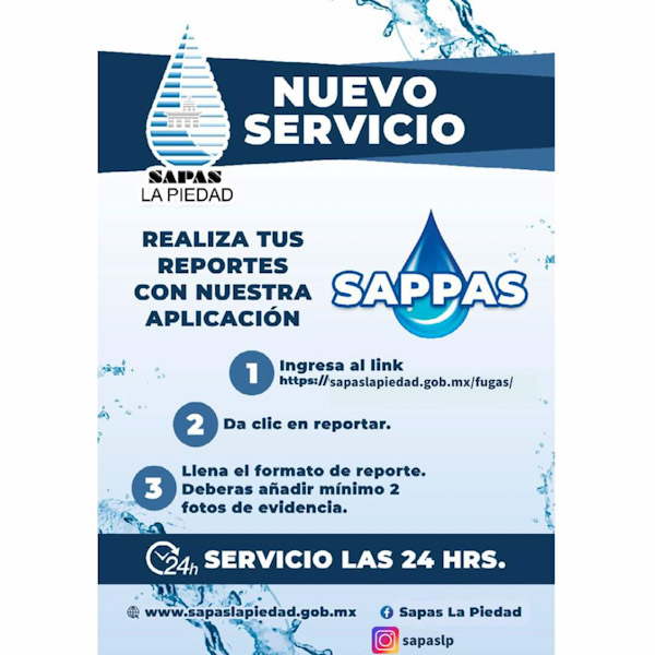 Anuncia SAPAS reporte digital
