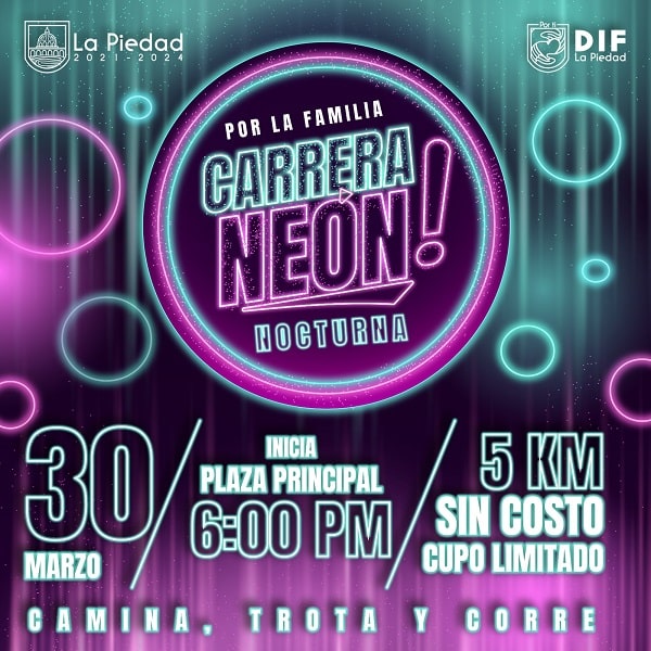 Todo listo para carrera Neon Nocturna La Piedad