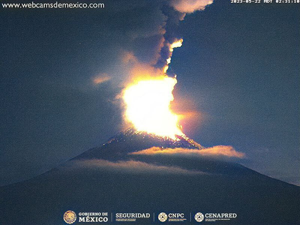 Actividad volcánica del Popo eleva alerta a amarillo fase 3