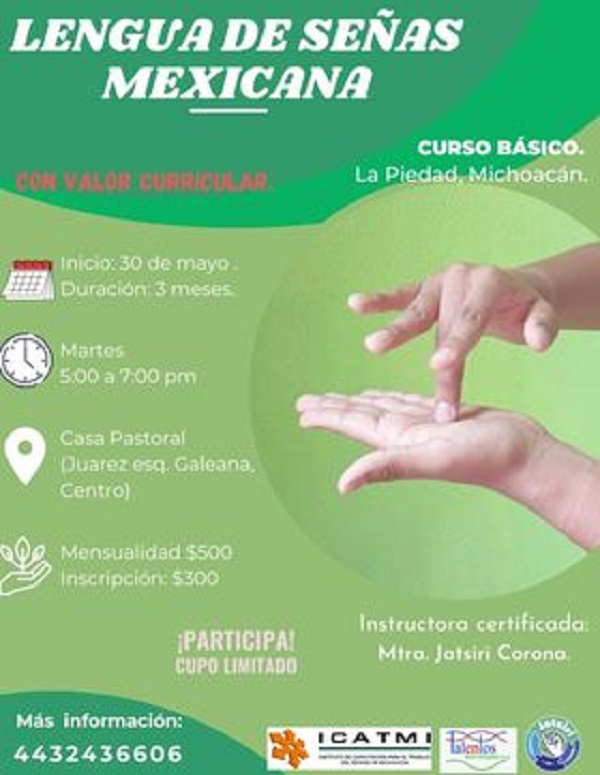 Imparte ICATMI curso de lengua de señas mexicana