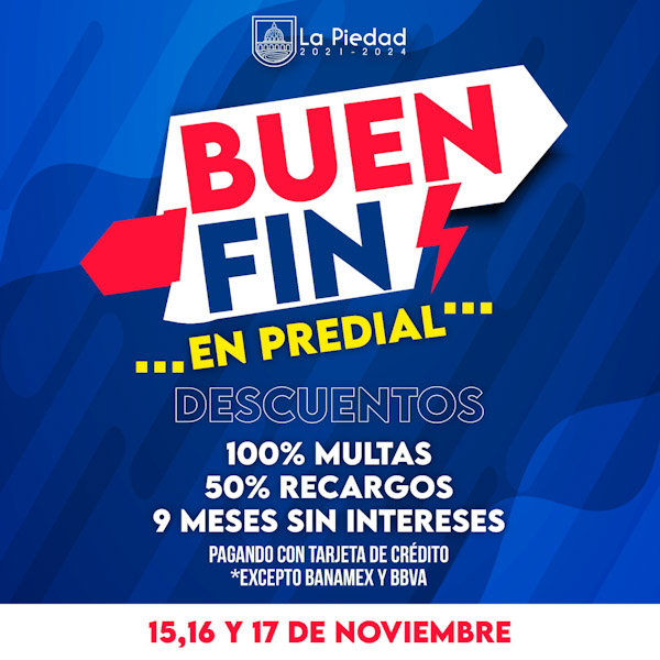 Anuncian descuentos en Predial por Buen Fin