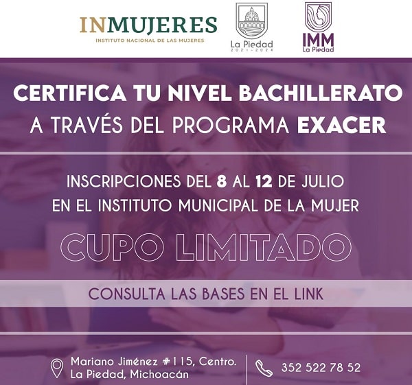 Promueven acceso educativo a mujeres piedadenses