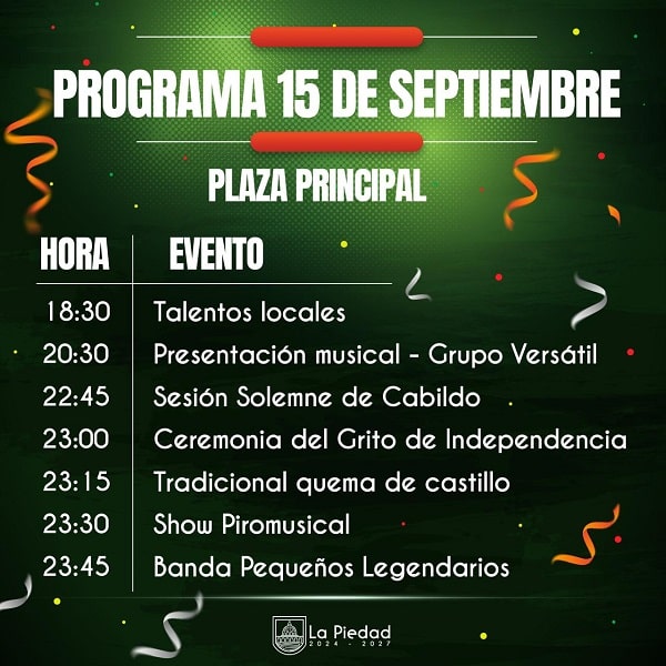 Preparan fin de semana patrio en La Piedad