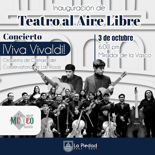 3 de octubre inauguran teatro al aire libre en La Piedad