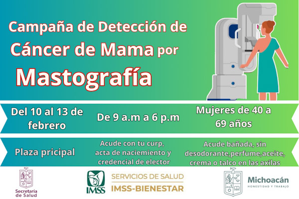 Anuncian mastografías gratis en cuatro municipios