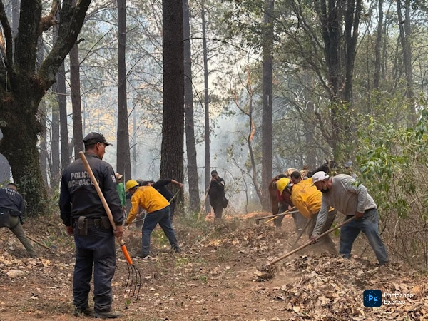 Controlado al 95 % el incendio en el Santuario de la Monarca en Senguio