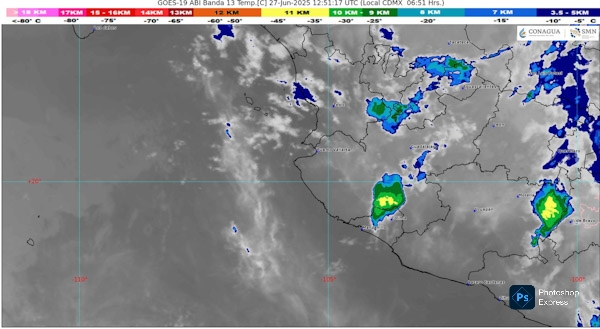 Continuará periodo de lluvias este fin de semnaa