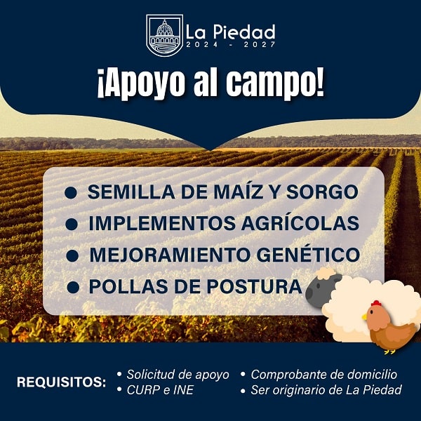 Hay continuidad en apoyos para el campo local