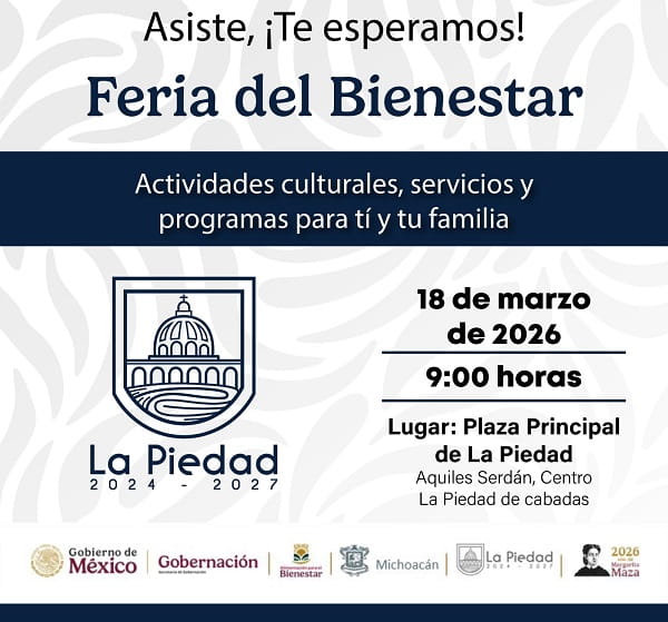 Realizarán feria de bienestar en La Piedad