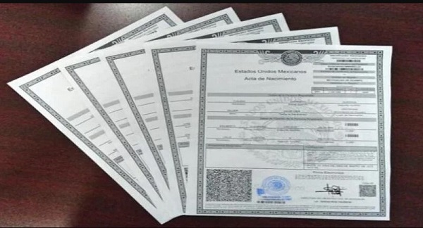 Las actas de nacimiento no tienen caducidad
